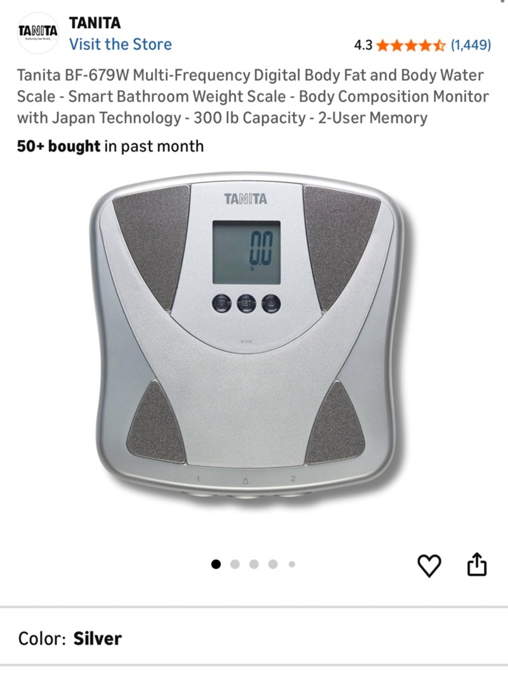 Tanita Silver Digital Body Composition Scale preowned - Picture 2 of 7